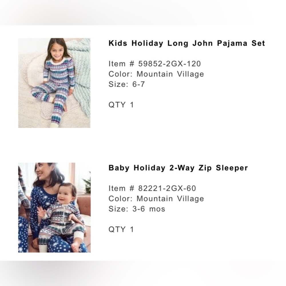 Kids Holiday Pajama Set - Mountain Village